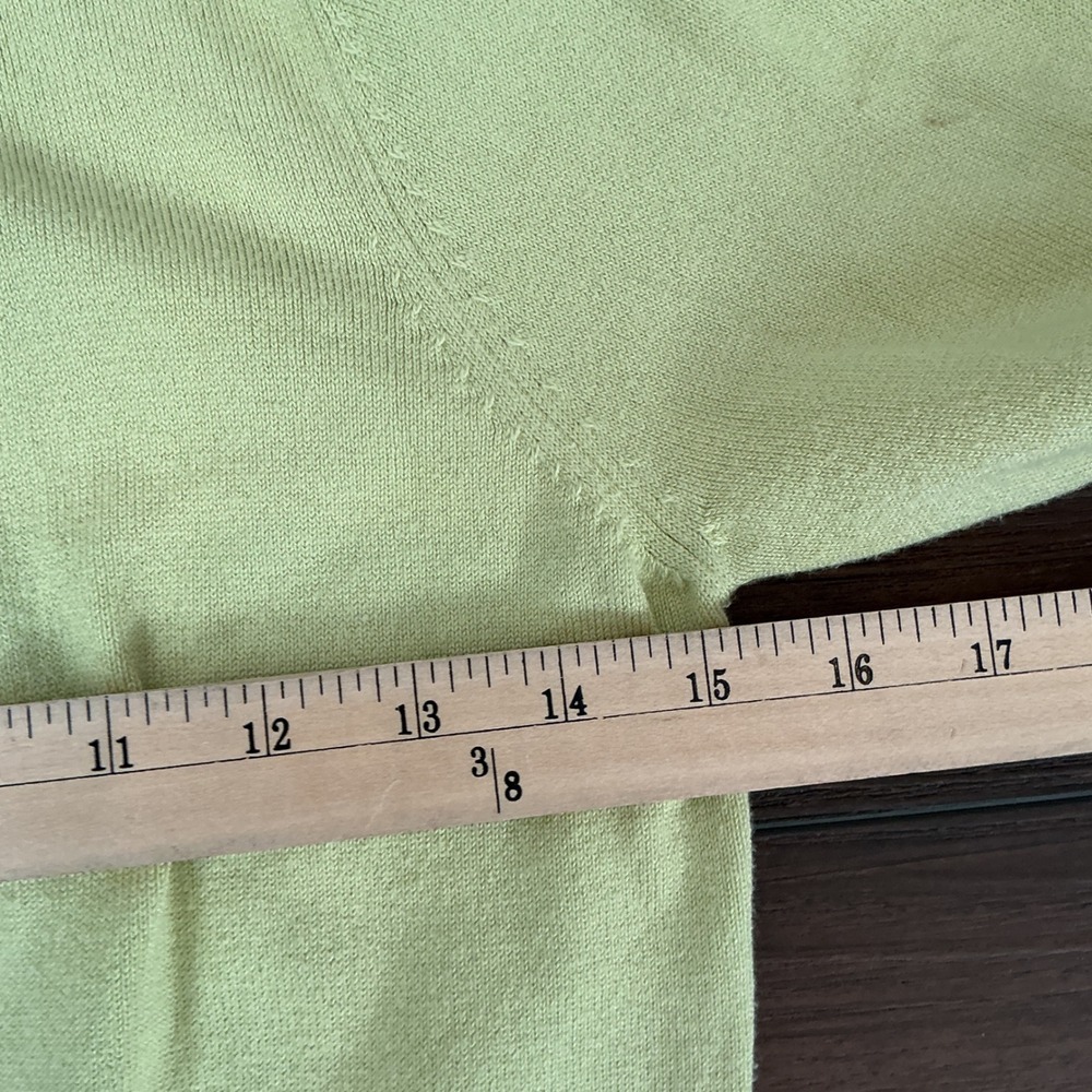 Anthropologie Cardigan Striped Lime Green Neon Orange Button Front Size S Knit - Picture 4 of 8